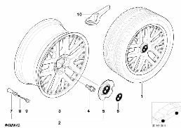 BMW COMPOSITE WHEEL, DOUBLE SPOKE 75 diagram for BMW X5 E53 3.0d
