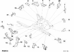 Support de châssis avant gauche diagram for BMW 7 Series E38 735iL