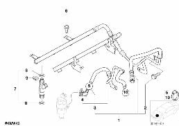 Система впрыска/форсунка diagram for BMW 5 Series E39 M5
