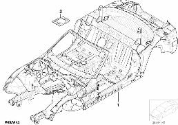 BODY SKELETON diagram for BMW Z3 E36 M