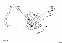 FAN BELT diagram for BMW 3 Series E30 325e