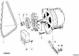 ALTERNATORMOUNTING PARTS diagram for BMW 5 Series E12 530i