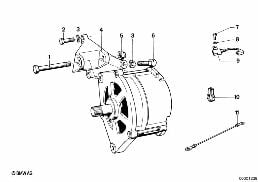 ALTERNATORMOUNTING PARTS diagram for BMW 5 Series E12 530i