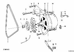 ALTERNATOR, INDIVIDUAL PARTS diagram for BMW 7 Series E23 735i