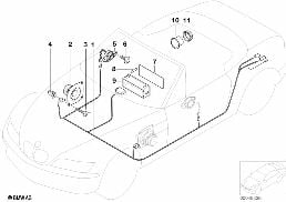 SINGLE COMPONENTS STEREO SYSTEM diagram for BMW Z3 E36 2.2i