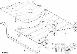 Protection d'organes avant diagram for BMW 5 Series E39 525td