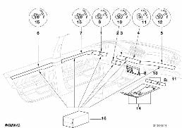 FINE WOOD TRIM, ALDER GRAPHIC diagram for BMW 7 Series E38 735iL