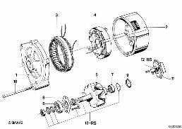 ALTERNATOR, INDIVIDUAL PARTS diagram for BMW 5 Series E12 530i