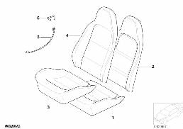 Sedad. př.čalounění a potah zákl.sedadlo diagram for BMW Z3 E36 1.9
