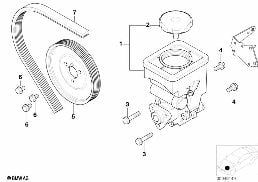 Pompa wspomagania kierownicy diagram for BMW 5 Series E39 520d