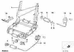 FRONT SEAT BACKREST FRAME diagram for BMW 8 Series E31 850Ci