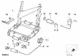 BMW SPORTS SEAT BACKREST FRAME diagram for BMW 8 Series E31 850Ci