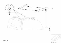 Adaptateur (élévateur univ.) de hardtop diagram for BMW 5 Series E39 525td