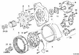Generator Einzelteile 140A diagram for BMW 7 Series E32 750iL