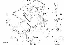 オイル パン/レベル測定装置 diagram for BMW 5 Series E39 525d