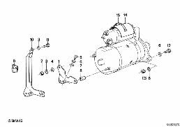 FASTENING PARTS, STARTER MOTOR diagram for BMW 5 Series E12 528