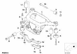 Držák zadní nápravy diagram for BMW 3 Series E46 330Cd