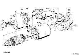 STARTER SINGLE PARTS diagram for BMW 5 Series E12 530i