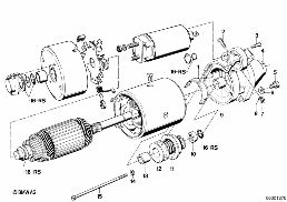 STARTER SINGLE PARTS diagram for BMW 5 Series E12 530i