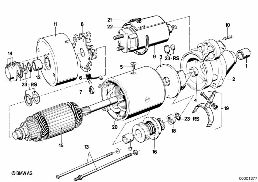 STARTER SINGLE PARTS diagram for BMW 7 Series E23 735i