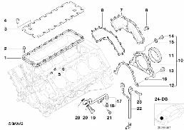 Blok motoru/montážní díly diagram for BMW X5 E53 4.6is