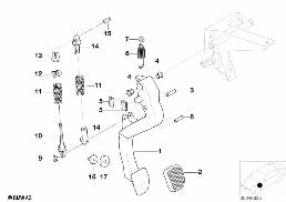 PEDALS-SUPPORTING BRACKET/CLUTCH PEDAL diagram for BMW 3 Series E36 328i