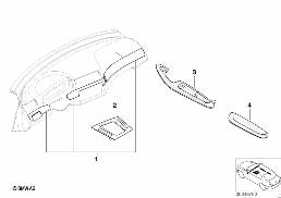 RETROF.,ALUMIN. DECOR STRIPS,CUBE SILVER diagram for BMW 3 Series E46 323Ci