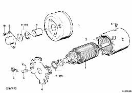 STARTER SINGLE PARTS diagram for BMW 5 Series E12 530i