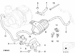 負圧制御-ターボ チャージャー diagram for BMW 5 Series E39 525d