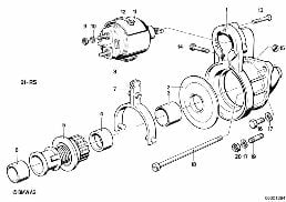 STARTER SINGLE PARTS diagram for BMW 5 Series E12 530i