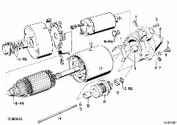 STARTER SINGLE PARTS diagram for BMW 7 Series E23 730
