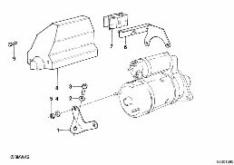 Befestigungsteile Starter diagram for BMW 7 Series E32 750iL