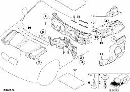 SOUND INSULATING FRONT diagram for BMW X5 E53 4.4i