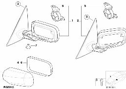 OUTSIDE MIRROR diagram for BMW 3 Series E46 318i