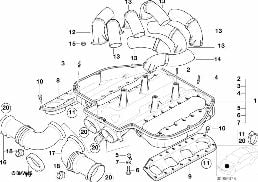 INTAKE MANIFOLD,AIR COLLECTOR LOWER PART diagram for BMW 5 Series E39 M5