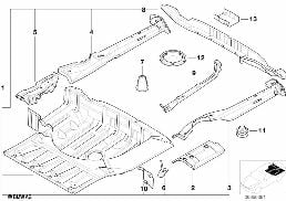 Pièces de plancher de coffre arrière diagram for BMW 5 Series E39 525td