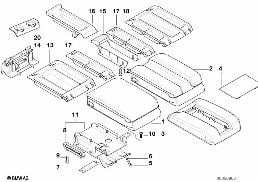 ARMREST, CENTRE CONSOLE diagram for BMW 7 Series E38 735iL
