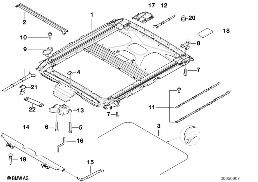 Cadre de toit ouvrant inclinable diagram for BMW 5 Series E39 525td