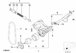 LUBRICATION SYSTEM/OIL PUMP WITH DRIVE diagram for BMW 3 Series E46 325i