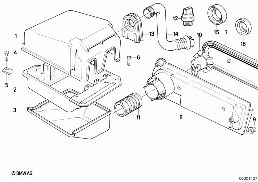 E-Box-Belüftung diagram for BMW 7 Series E32 750iL