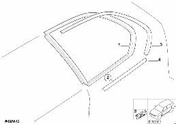 SIDE WINDOW, FIXED POSITION diagram for BMW X5 E53 4.4i
