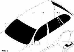 GLAZING diagram for BMW X5 E53 4.4i
