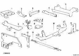 CABLE HARNESS FIXINGS diagram for BMW 3 Series E30 325e