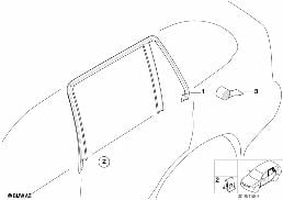 Blenden und Dichtungen Tür hinten diagram for BMW 3 Series E46 316i
