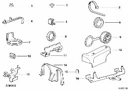 Wiązka kabli - elementy mocujące diagram for BMW 5 Series E34 525i