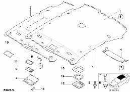 HEADLINING diagram for BMW 3 Series E46 M3