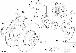 Capteur de plaquette de frein arrière diagram for BMW 5 Series E39 525td
