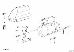 FASTENING PARTS, STARTER MOTOR diagram for BMW 8 Series E31 850Ci
