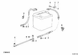 Batterijkabel diagram for BMW 5 Series E34 525ix