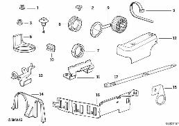 Kabelboom, aanbouwdelen diagram for BMW 5 Series E34 525ix